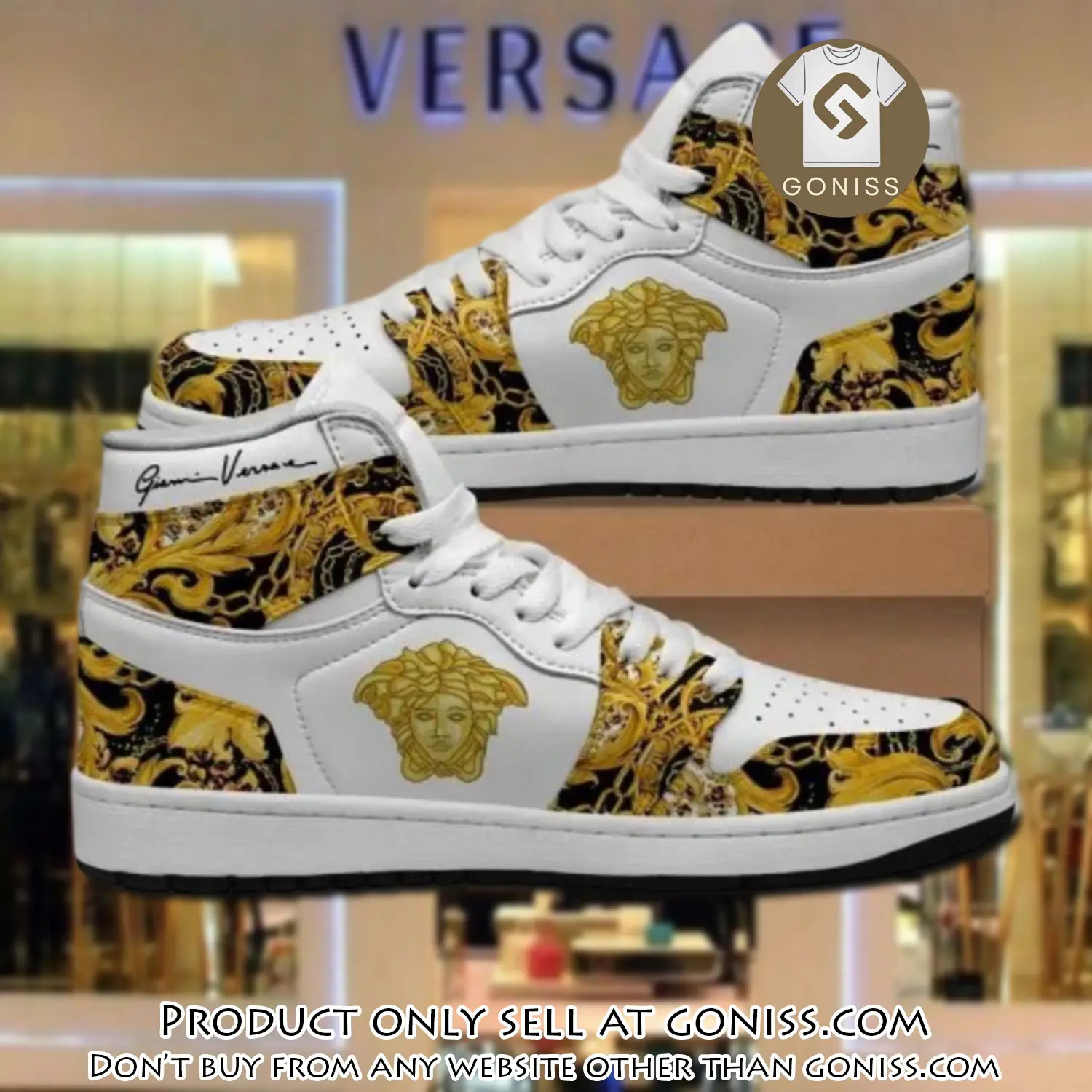 Gianni versace black white high air jordan sneakers shoes hot  gifts unisex gn5031359